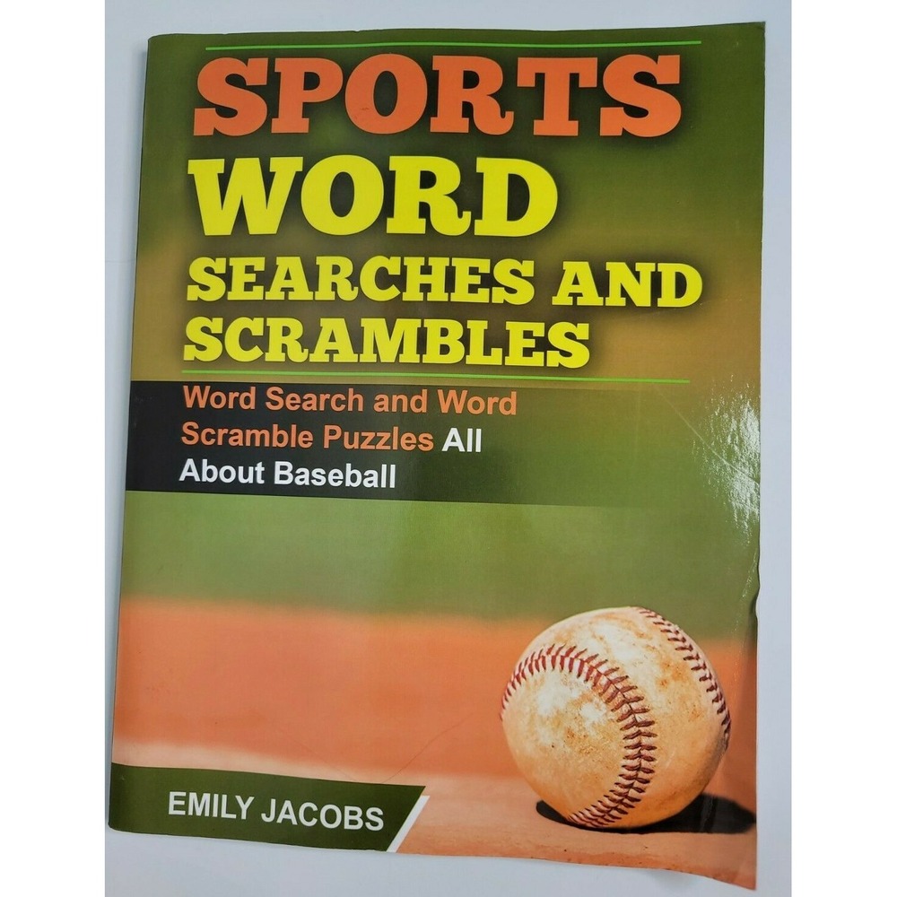 All About BASEBALL Sports Word Searches and Scrambles Puzzles Book Emily Jacobs